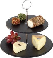 Naturschiefer-Etagere 2-stufig