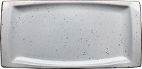Porzellanserie "Granja" grau Platte flach eckig, 18 x 36 cm