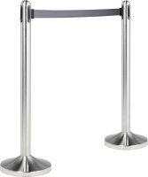 Abgrenzungsständer mit Zugband grau