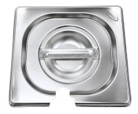GN-Deckel mit Löffelausschnitt Edelstahl für 1/6