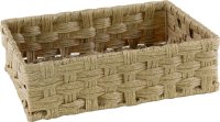 Korb rechteckig, beige, Polyrattan 27x21cm H: 8cm
