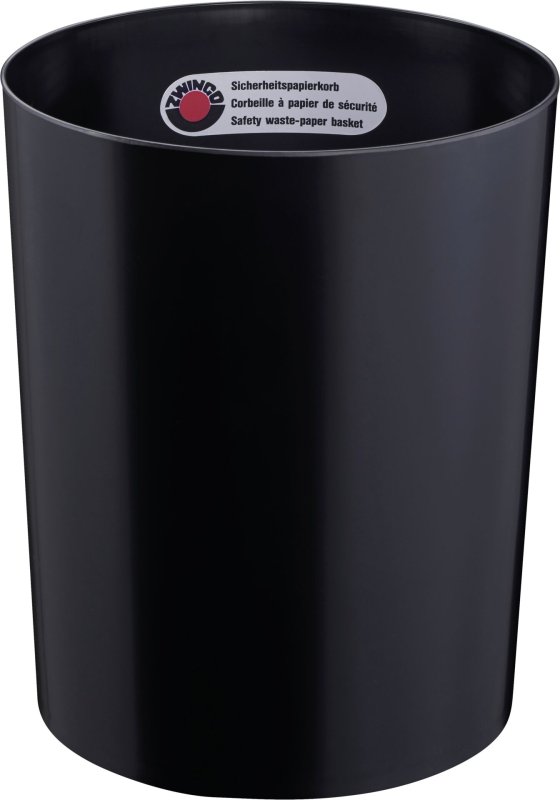 Sicherheitspapierkorb mit Aluminium-Einsatz schwarz (7)
