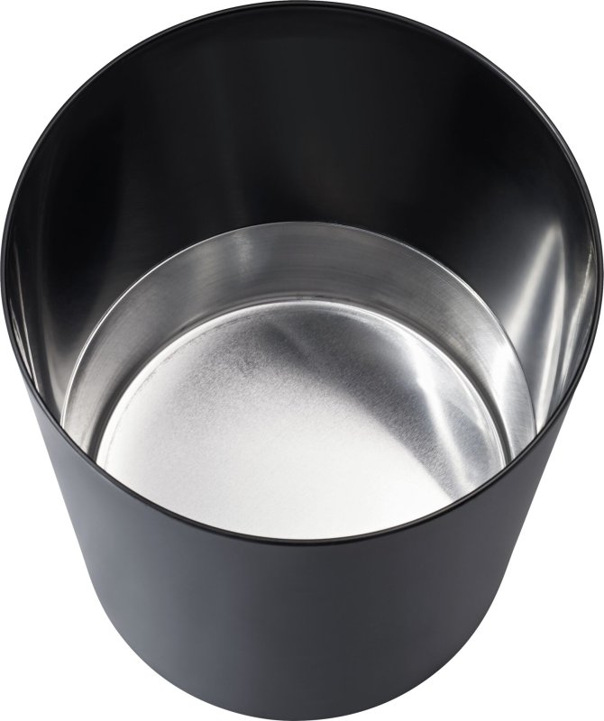 Sicherheitspapierkorb mit Aluminium-Einsatz schwarz (1)
