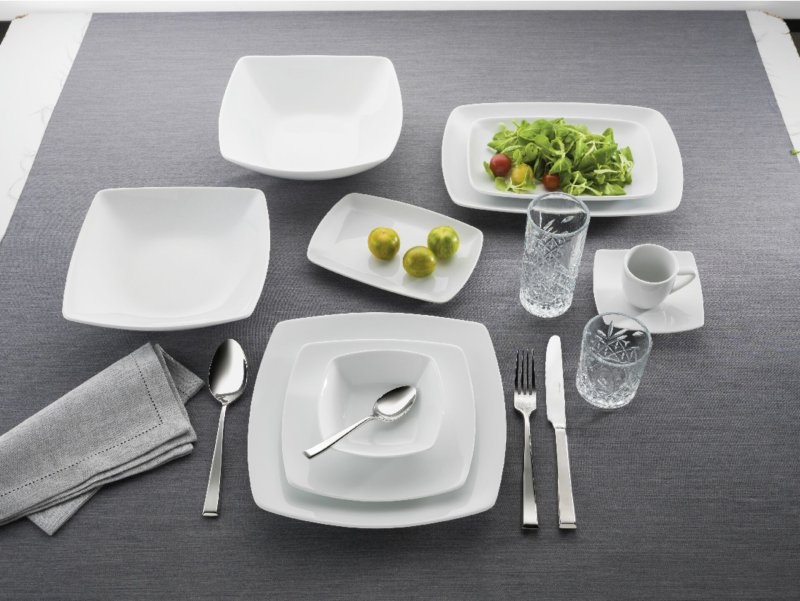 Porzellanserie "Fine Dining" Hartporzellan Schale, 13 x 13 cm (2)