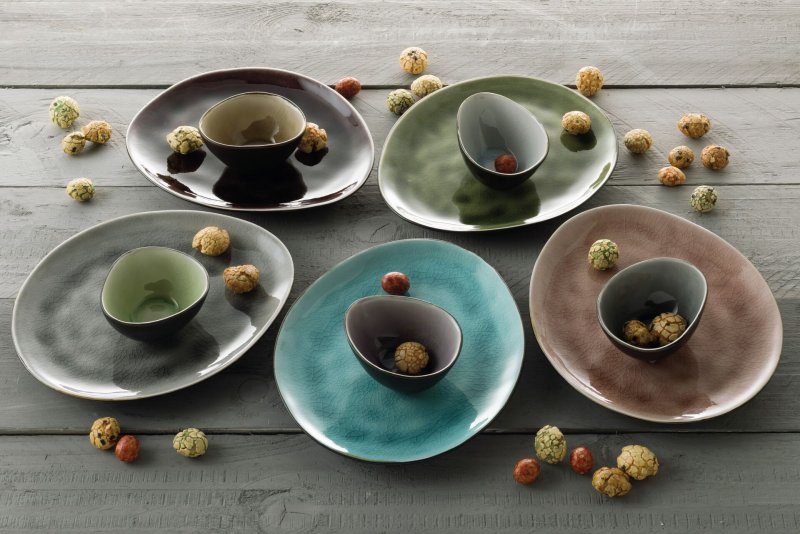 Steinzeugserie "Fun" Schale farbig sortiert (3)