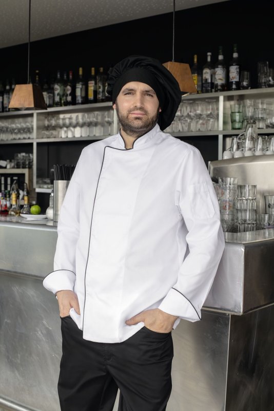 Kochjacke Herren, Armtasche, langarm Größe S (2)