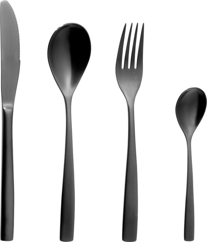 Besteckserie "MiCo Mixed Colors" satin Kuchengabel "Black" (2)