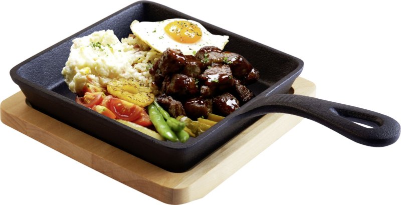 Gusseiserne Servierartikel quadratisch, 14x14cm (1)