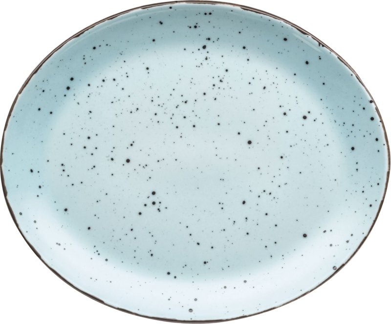 Porzellanserie "Granja" aqua Platte flach oval, 30,5 x 25,5 cm (1)