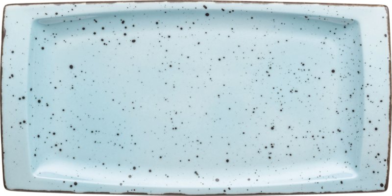 Porzellanserie "Granja" aqua Platte flach eckig, 18 x 36 cm (1)