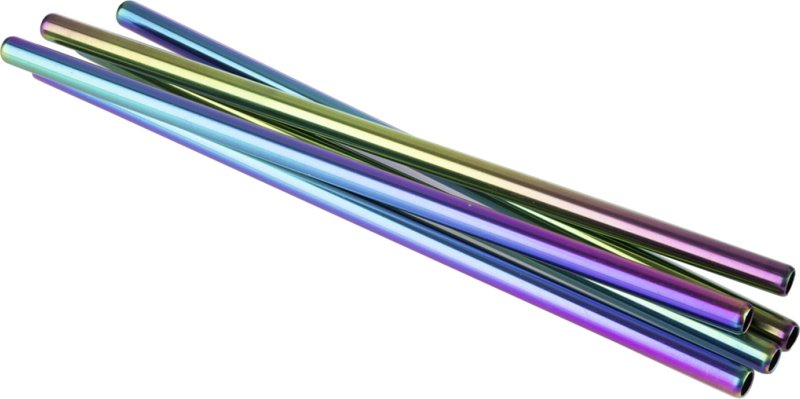 Trinkhalme, Edelstahl "Regenbogen"-Set (2)