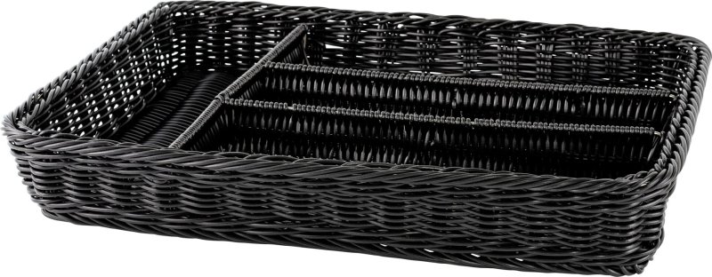Korb Besteck 4 Fächer 40x30x6,5cm schwarz (1)