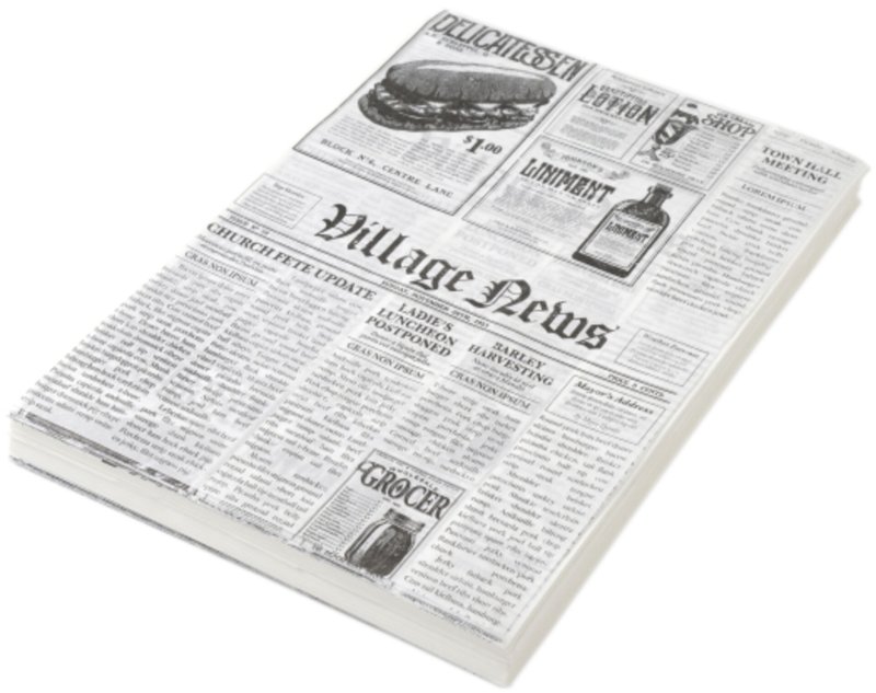 Einschlagpapier "Zeitungsdruck" 25x35 cm (1)