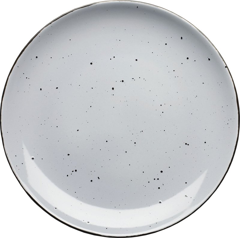 Porzellanserie "Granja" grau Teller flach Coup-Form, 20,5 cm (1)