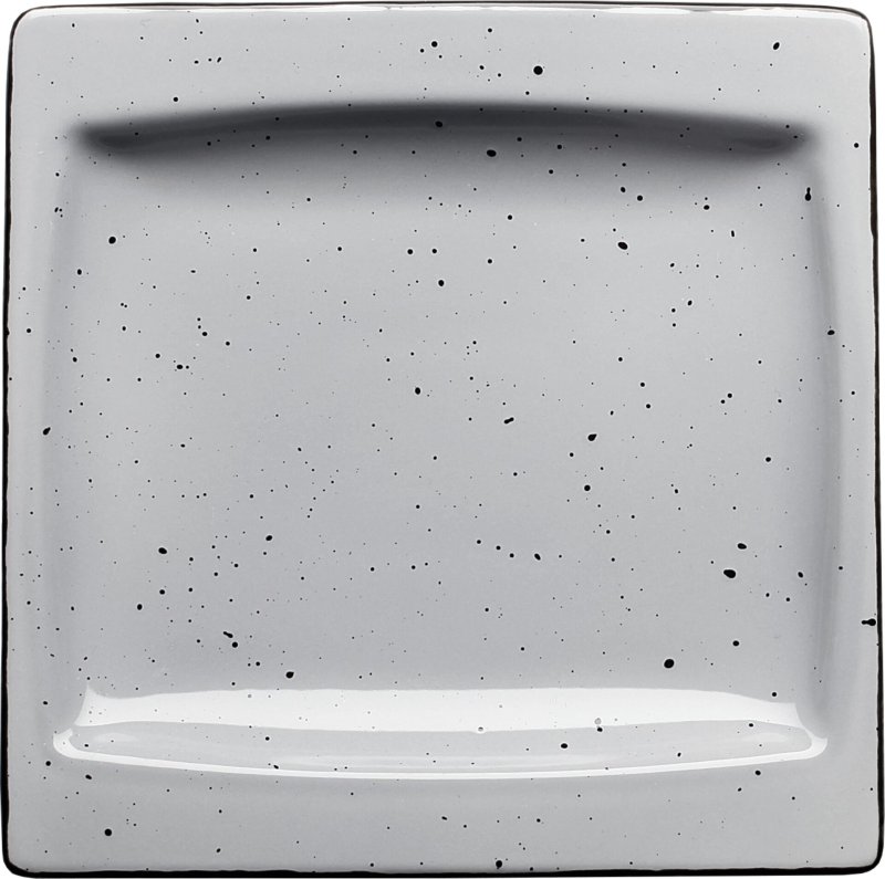 Porzellanserie "Granja" grau Platte flach eckig, 18 x 18 cm (1)