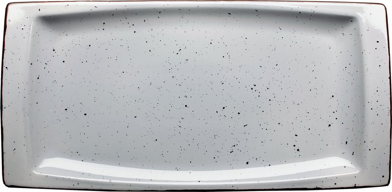 Porzellanserie "Granja" grau Platte flach eckig, 18 x 36 cm (1)