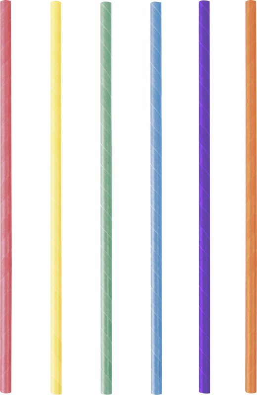 Trinkhalme aus Papier Jumbo, farbig gemischt 25cm (1)