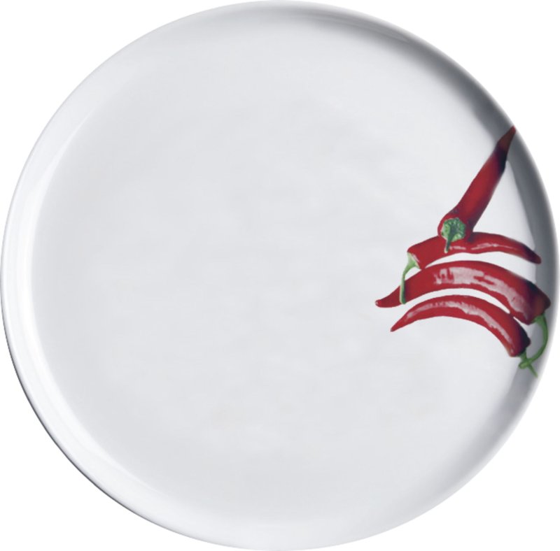 Pizzateller weiß mit Dekor "Peperoni" Ø 30 cm (1)