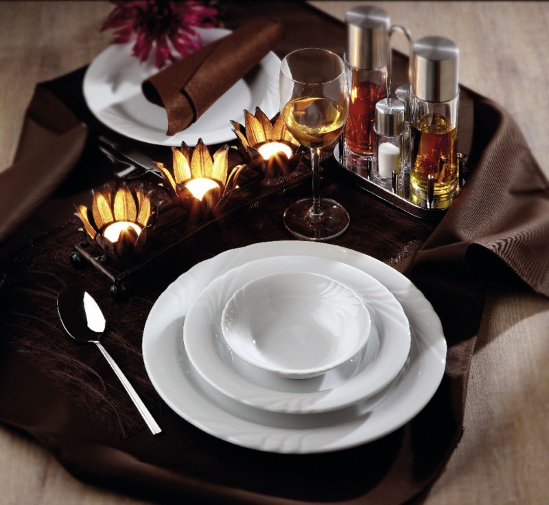 Tischdecke "Excaliber" 80x80cm braun (2)