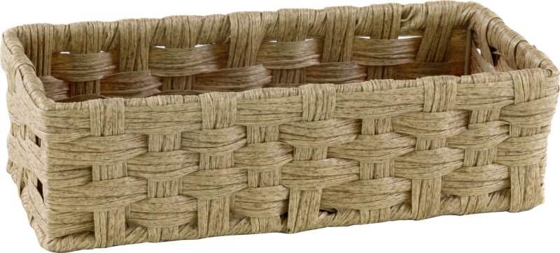 Korb rechteckig, beige, Polyrattan 27x12cm H:8cm (1)