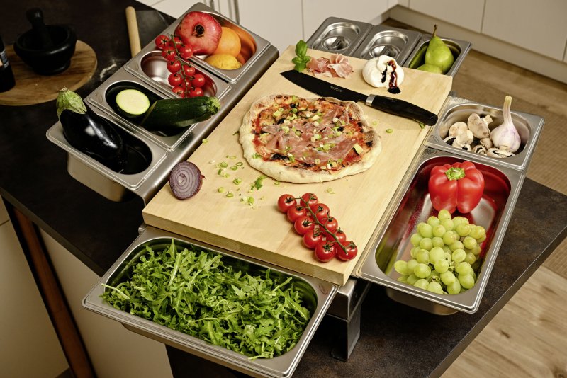 Schneidstation "CentPro" Halterahmen, Display vorne Handtuch, Edelstahl (5)