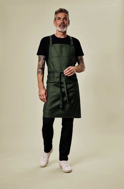 Latzschürze Denim-Optik grün (3)