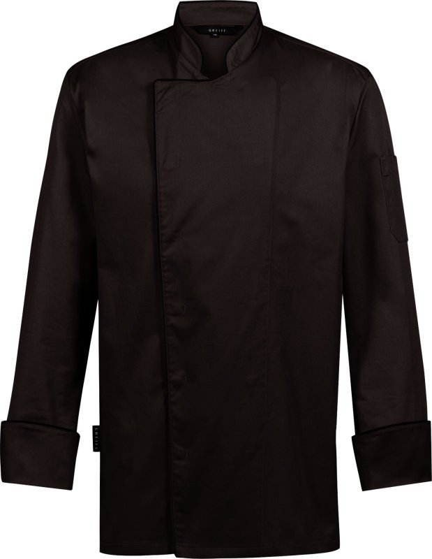 Kochjacke Herren, Armtasche, langarm, taupe Größe S (1)