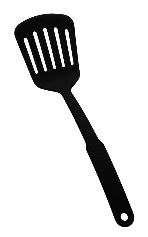 Küchenhelfer schwarz Bratenwender, geschlitzt (1)