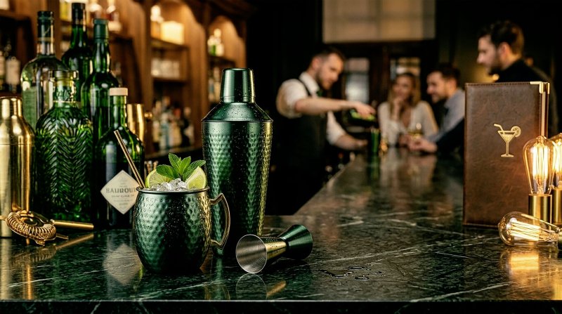 Rooftop grün Hammerschlag Becher "Moscow Mule" (4)