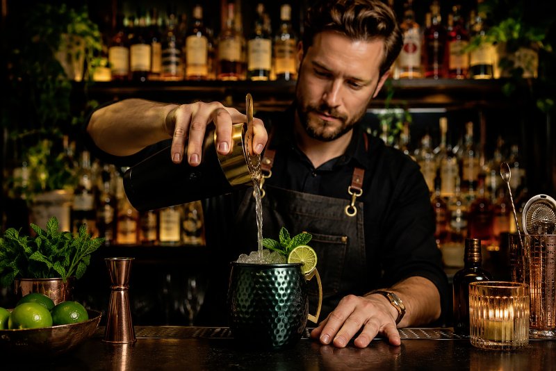 Rooftop grün Hammerschlag Becher "Moscow Mule" (5)